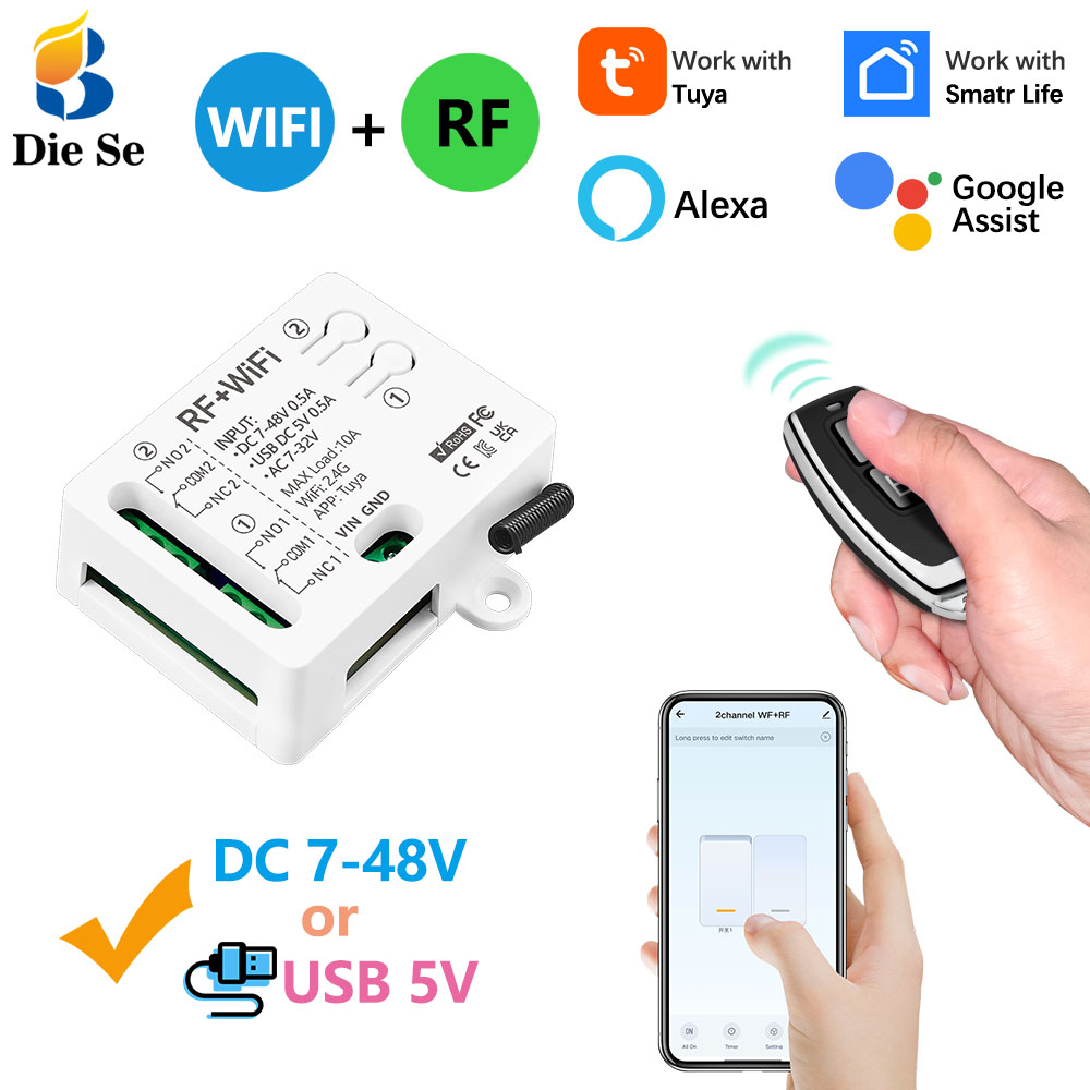 Tuya 4 Channel - Tuya WiFi RF Switch DC 12V