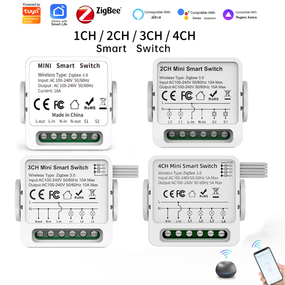 مفتاح ذكي Tuya Zigbee 3.0 بـ 1 - مراجعة Tuya 4 Channel وسعره